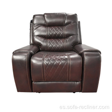 Sofá reclinable mecedora individual de cuero eléctrico